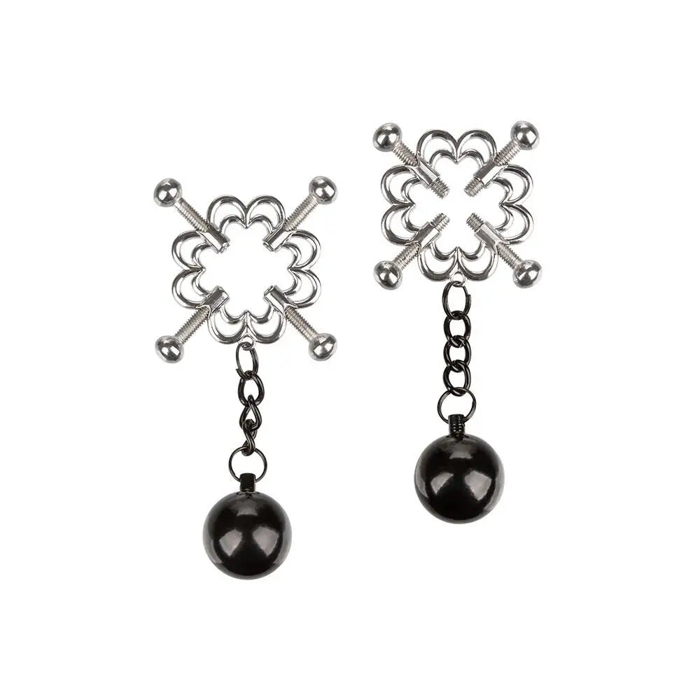 Colt stainless steel silver 4 point weighted nipple press - peaches and screams