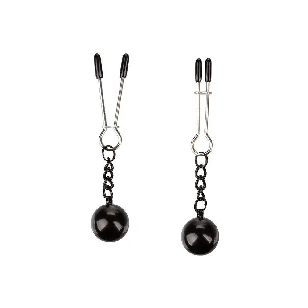 Colt stainless steel silver weighted tweezer nipple clamps - peaches and screams
