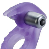 Colt stretchy purple rabbit cock ring with 2 removable bullets - peaches and screams