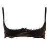 Cottelli black wet look half padded cup bra - 38b - peaches and screams