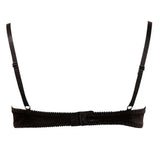 Cottelli black wet look half padded cup bra - peaches and screams