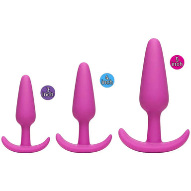 Doc Johnson Silicone Pink 3 - piece Butt Plug Trainer Set - Peaches and Screams