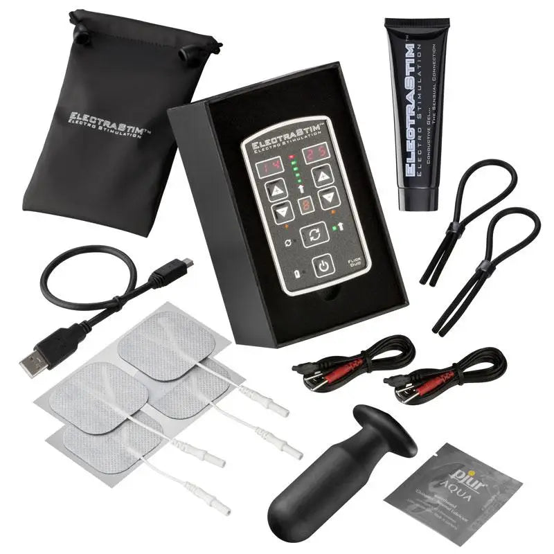 Electrastim Black Rechargeable Electro Stimulation Multi Set - Peaches and Screams