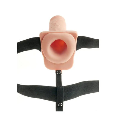 Fetish Fantasy 11-inch Flesh Pink Rechargeable Hollow Strap On Dildo - Peaches and Screams