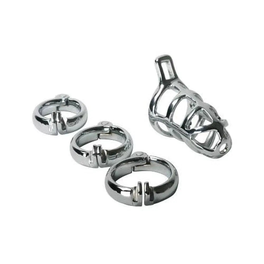 Kink industries stainless steel silver chastity cock cage - peaches and screams