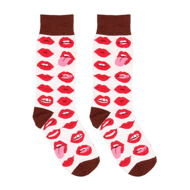 Kinky Minky Red Lip Love Sexy Socks Size 36 To 41 - Peaches and Screams