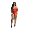 Le desir stretchy sexy red crotchless teddy uk 14 to 20 - peaches and screams