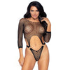 Leg avenue sexy black top bodysuit with thong uk 8 to 14 - peaches and screams
