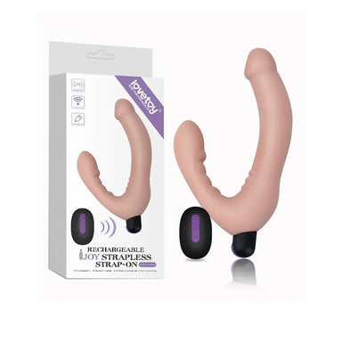 Lovetoy Silicone Flesh Pink Rechargeable Vibrating Strapless Strap On Dildo - Peaches and Screams