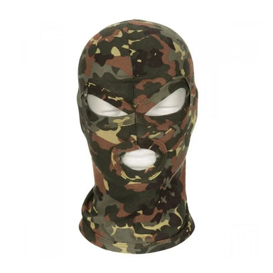 Lux Cotton Camouflage Green Bondage Hood With Mouth And Eyes Opening - Peaches and Screams