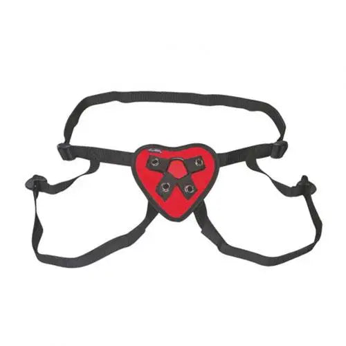 Lux Fetish Red Heart Strap-on Harness For Strap-on Sex - Peaches and Screams