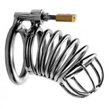 Master series bastille penile stainless steel cage - peaches and screams