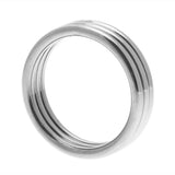 Master series echo stainless steel triple cock ring - peaches and screams