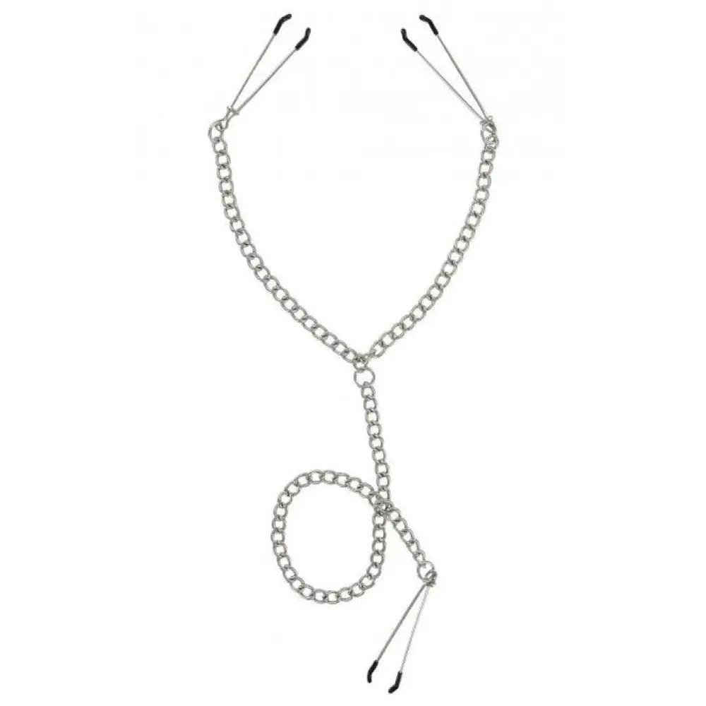 Master series metal nipple and clit tweezer clamp set - peaches and screams