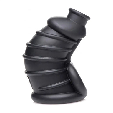 Master Series Silicone Black Chastity Cage For Him - Peaches and Screams