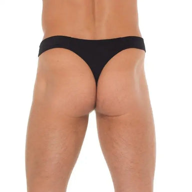 Mens Black Sexy G - string With Zipper On Pouch - Peaches and Screams