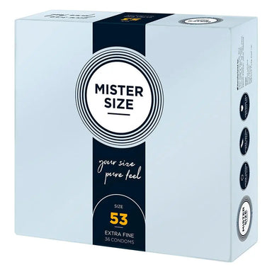 Mister Size 53mm Natural Ultra Thin Condoms 36 Pack - Peaches and Screams