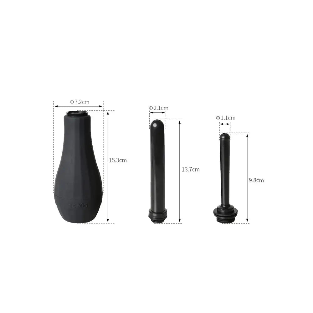 Perfect fit black extra premium tip anal douche - peaches and screams