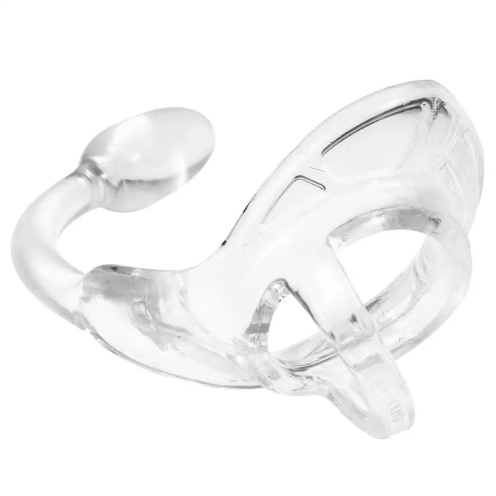 Perfect fit small clear anal butt plug with ball and cock ring - peaches and screams