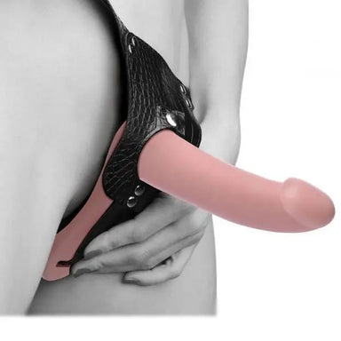 Realistic Feel Flesh Pink Double Penetration Strap - on Dildos Couples - Peaches and Screams