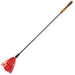 Red Riding Crop With Leather - wrapped Grip And Wooden Handle - Peaches and Screams