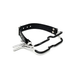 Rimba black bondage mouth clamp with adjustable strap - peaches and screams