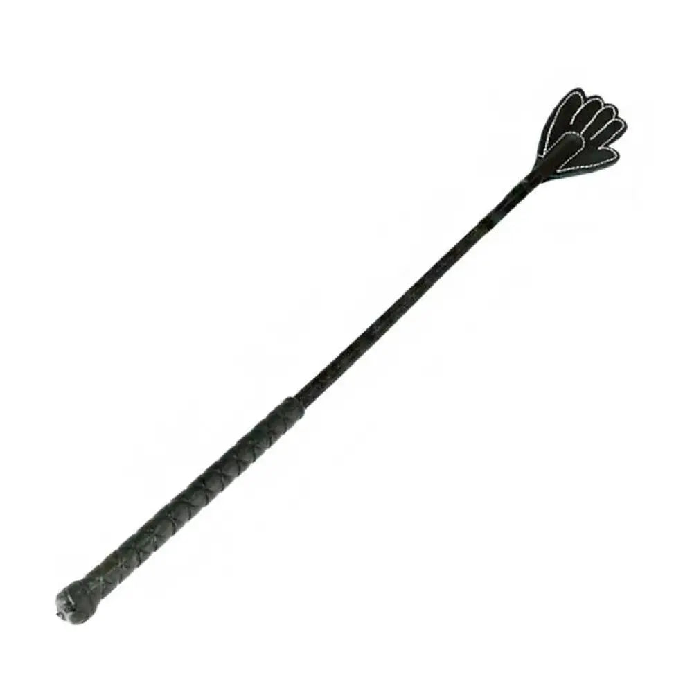 Rimba black leather small hand bondage whip - peaches and screams