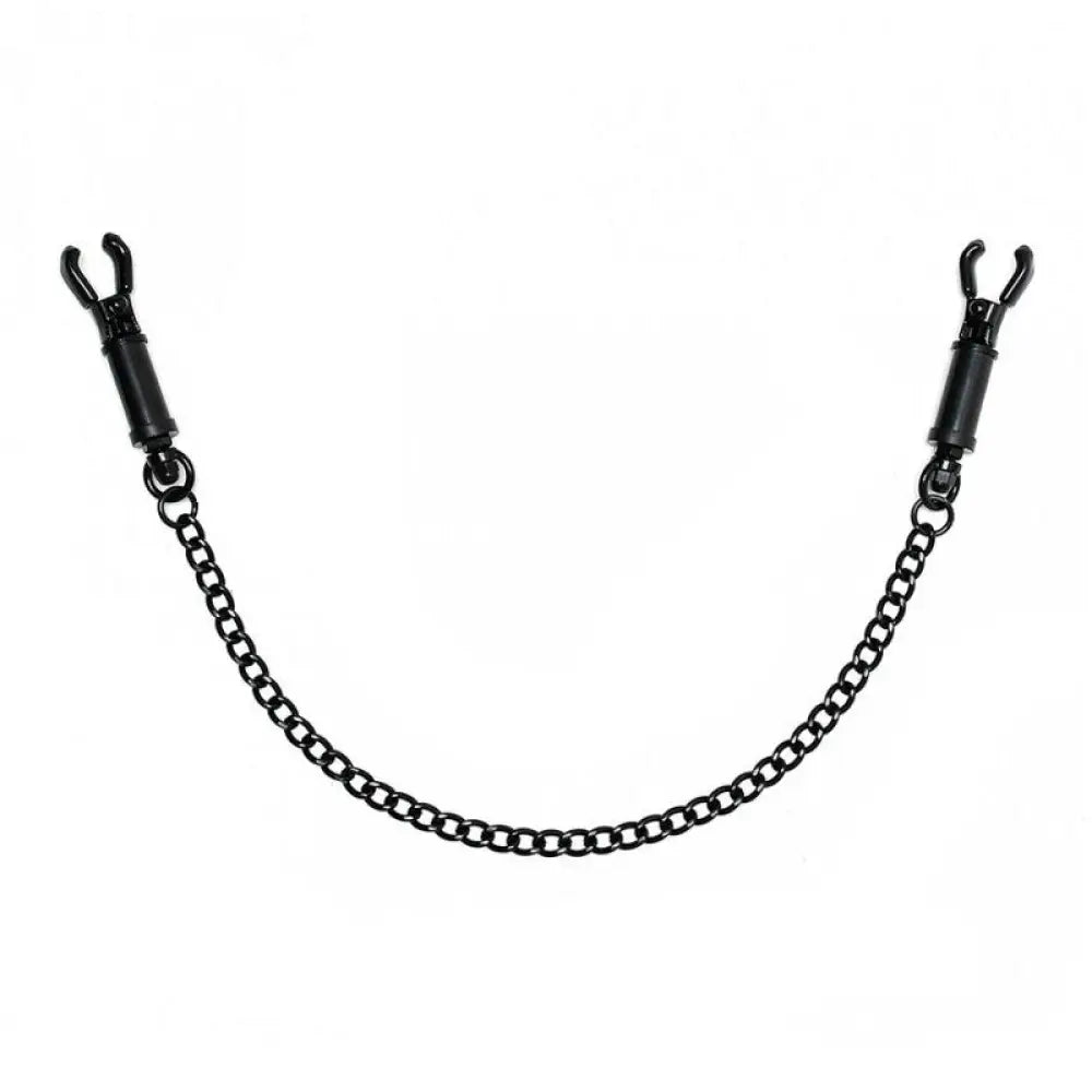 Rimba black metal adjustable nipple clamps with chain - peaches and screams