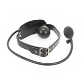 Rimba leather black inflatable gag with buckles - peaches and screams