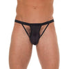 Rimba mens black cut out g string with elastic waistband - peaches and screams