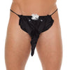 Rimba mens black g string with elephant animal pouch - peaches and screams