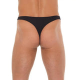 Rimba mens black g string with metal hoop connectors - peaches and screams