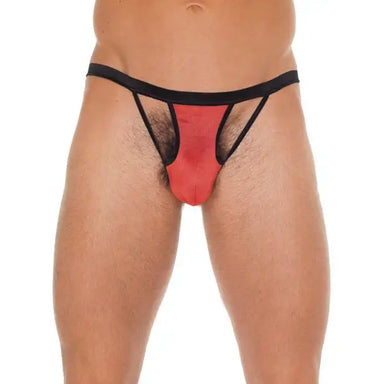 Rimba Mens Black G - string With Red Pouch - Peaches and Screams