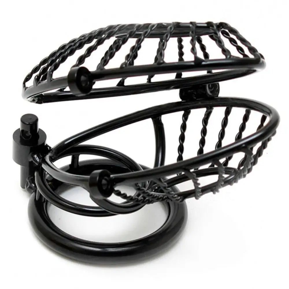 Rimba opening metal male chastity device with 2 padlocks - peaches and screams
