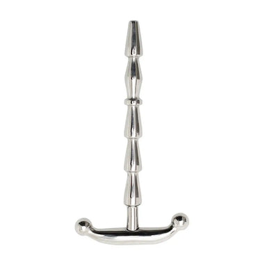 Rimba Stainless Steel Silver Ribbed Urethral Sound Plug - Peaches and Screams
