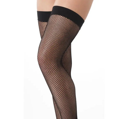 Rimba Stretchy Sexy Black Fine Thigh-high Fishnet Stockings - Peaches and Screams