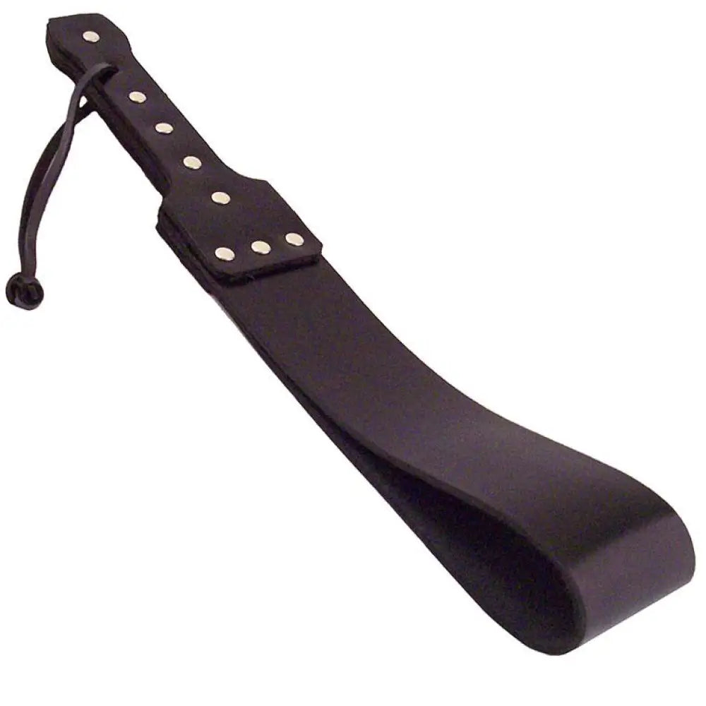 Rouge garments 17 inch black leather folded paddle - peaches and screams