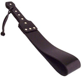 Rouge garments 17 inch black leather folded paddle - peaches and screams
