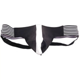 Rouge garments black and white leather jockstrap for men - medium - peaches and screams