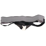 Rouge garments black and white leather jockstrap for men - small - peaches and screams