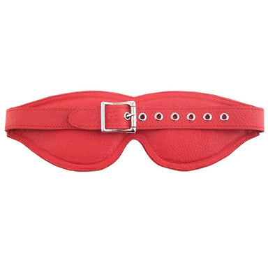 Rouge Garments Leather - padded Red Bondage Blindfold With Buckle Fastener - Peaches and Screams