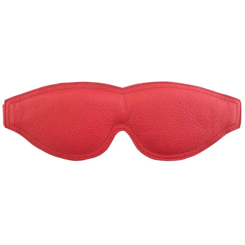 Rouge Garments Leather - padded Red Bondage Blindfold With Buckle Fastener - Peaches and Screams