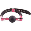 Rouge garments leather pink ball gag with adjustable buckles - peaches and screams