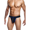Sexy male blue open back thong with elastic waistline - large - peaches and screams