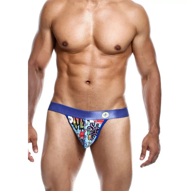 Sexy Multi - colored Male Hipster Thong With Elastic Waistband - Large - Peaches and Screams
