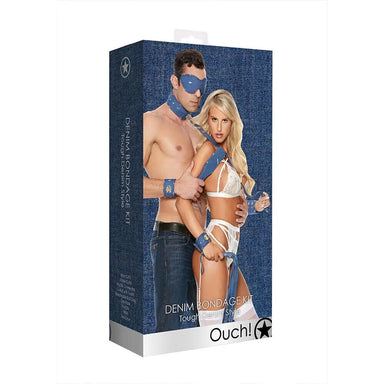 Shots Cotton Blue Bdsm Bondage Kit For Couples - Peaches and Screams