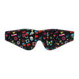 Shots leather black printed eye mask with elastic straps - peaches and screams