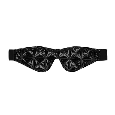 Shots Toys Black Luxury Bondage Eye Mask With Diamond Pattern - Peaches and Screams