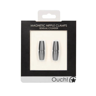 Shots Toys Stainless Steel Grey Nipple Clamps With Magnets - Peaches and Screams