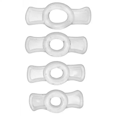 Size Matters Stretchy 4-piece Endurance Cock Ring Set - Peaches and Screams
